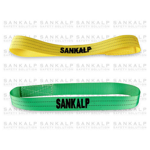 Flat Endless Polyester Web Slings - Durable High-Quality Polyester,  vibrant Yellow and Green Colors | For Heavy Lifting in Industrial Use