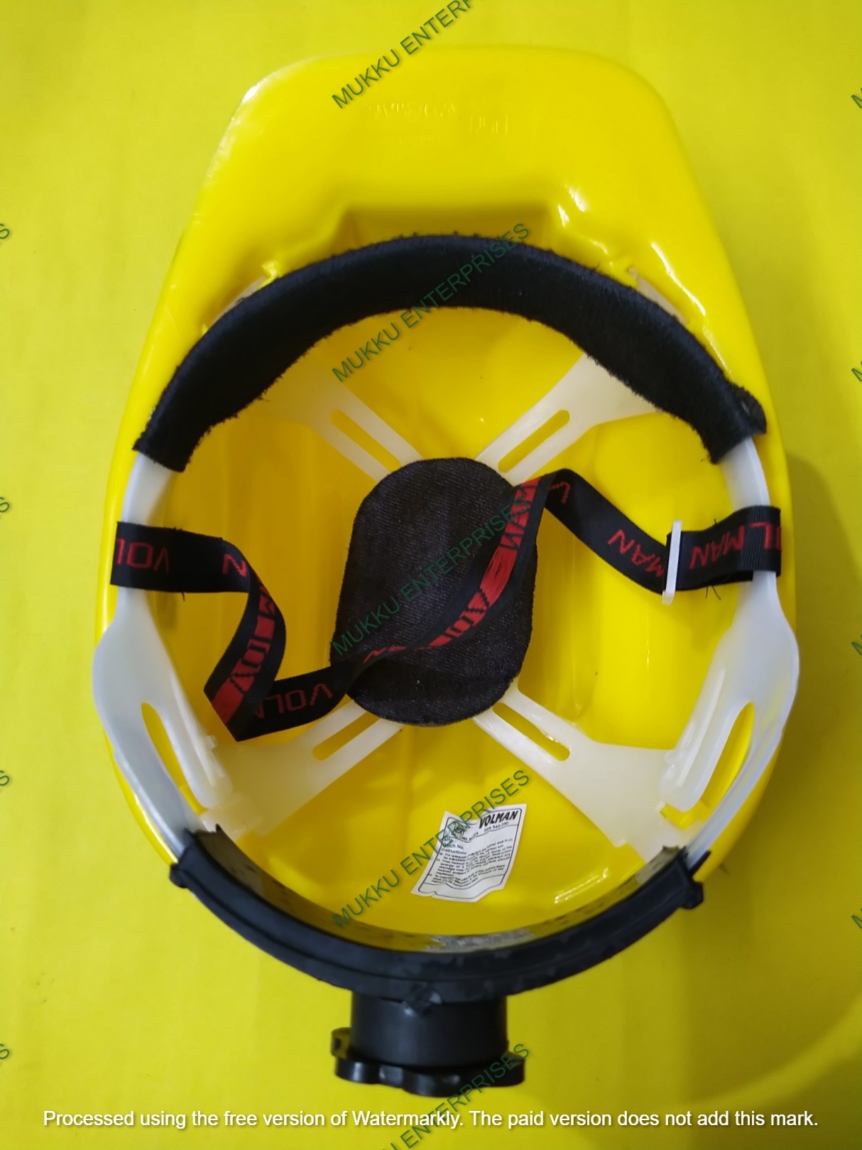 Industrial Safety Helmet - Plastic, Unisex, Yellow Color | Ratchet Adjustment, Waterproof, Reusable