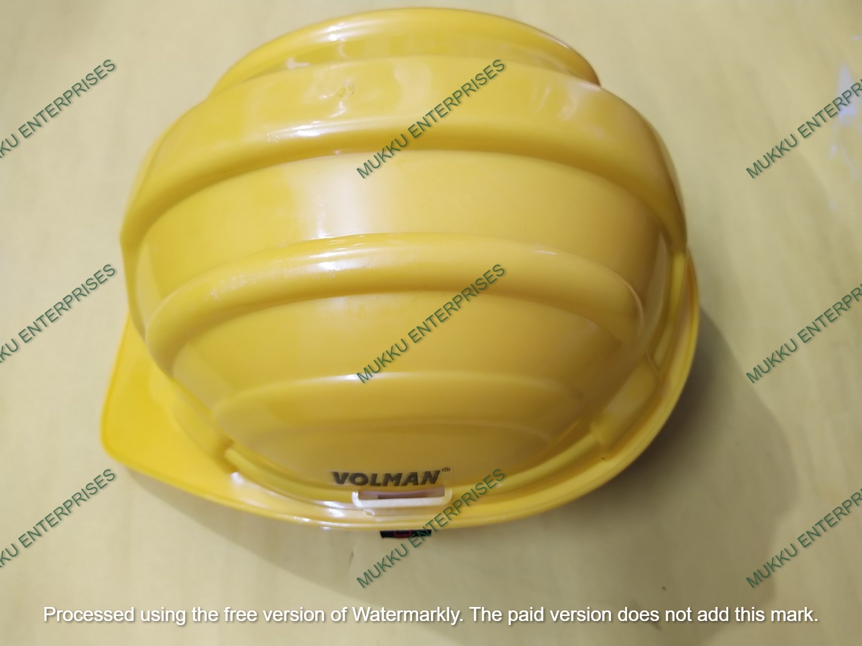 Industrial Safety Helmet - Plastic, Unisex, Yellow Color | Ratchet Adjustment, Waterproof, Reusable