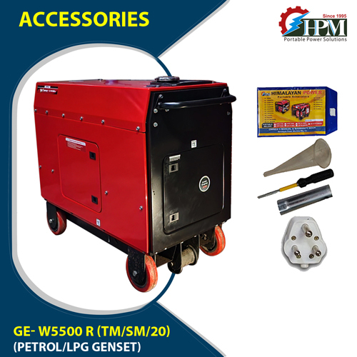 Black & Red Petrol Run 5 Kw Welding Generator 200 Amps Model Hybrid Ge-w5500r Recoil Start