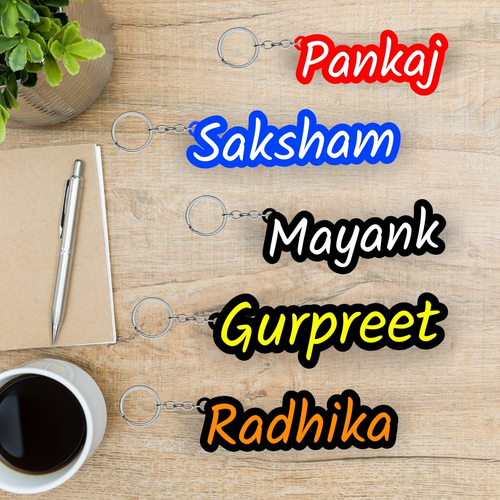 3डी प्रिंटेड कस्टमाइज्ड नाम कीचेन