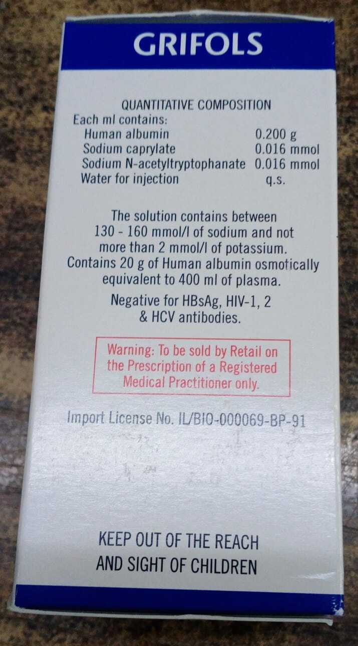 Grifols Human Albumin 20 - Drug Type: General Medicines