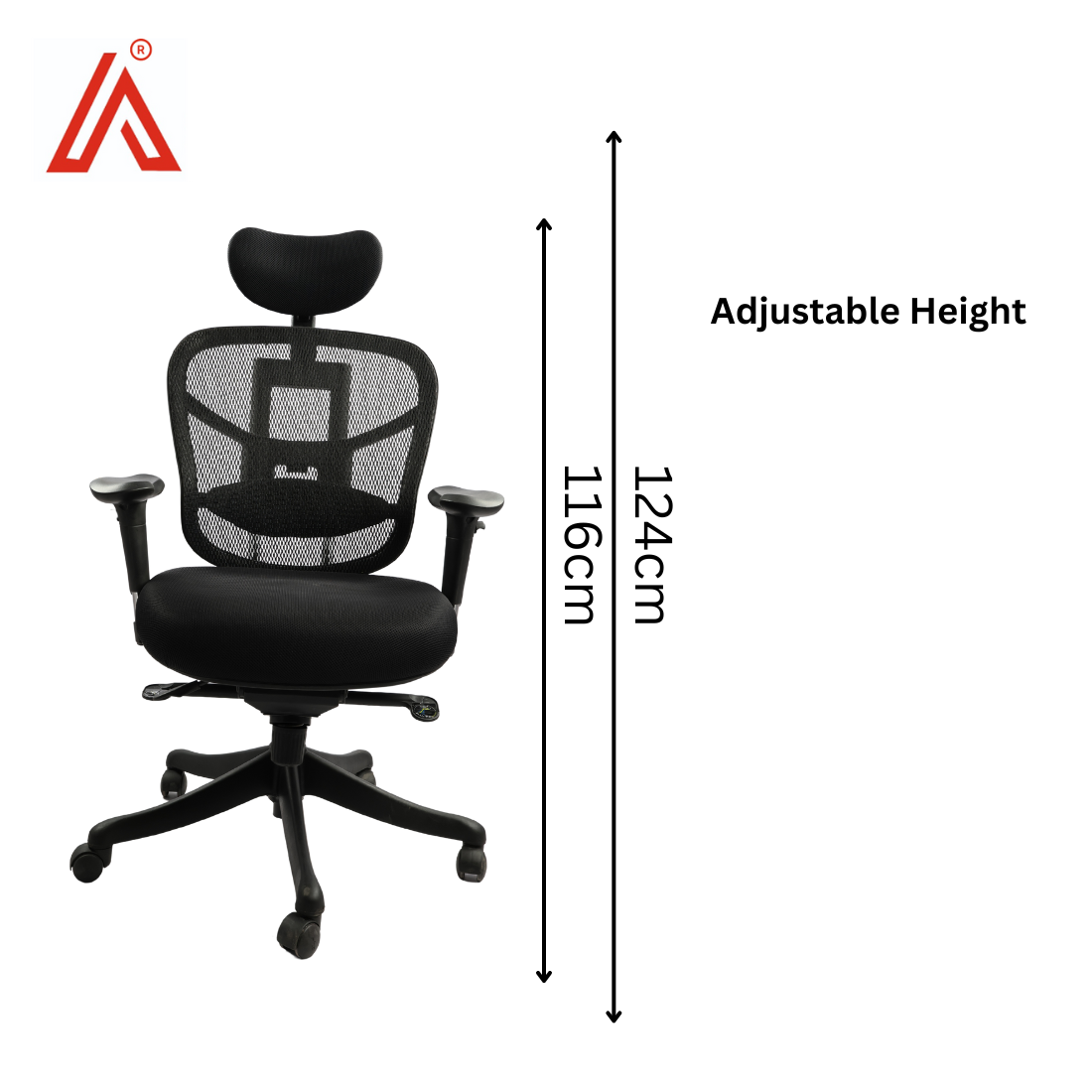 Adhunika High Back Revolving Black Net Office Boss Chair - Assembly: No Assembly Required