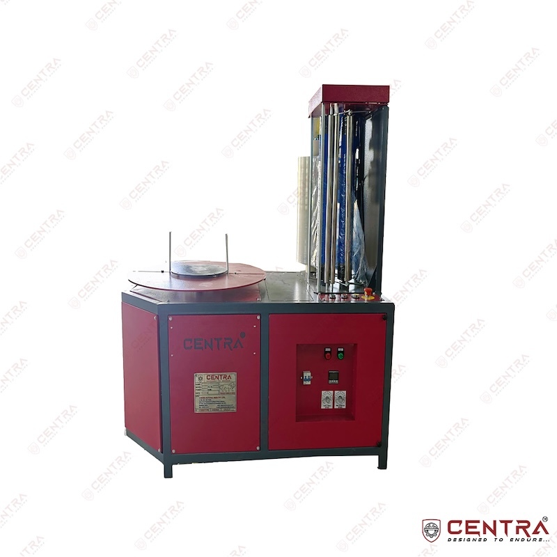 Box Stretch Wrapping Machine - Mild Steel Material Semi-automatic Functionality | 220-240 Voltage Red Color 1 Year Warranty