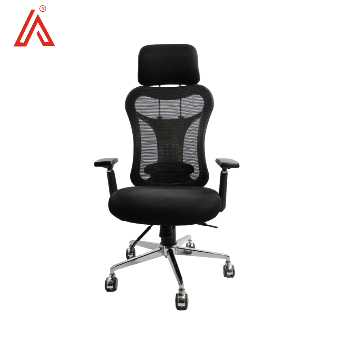 Adhunika Black High Back Office Cushion Seat And Net Back
