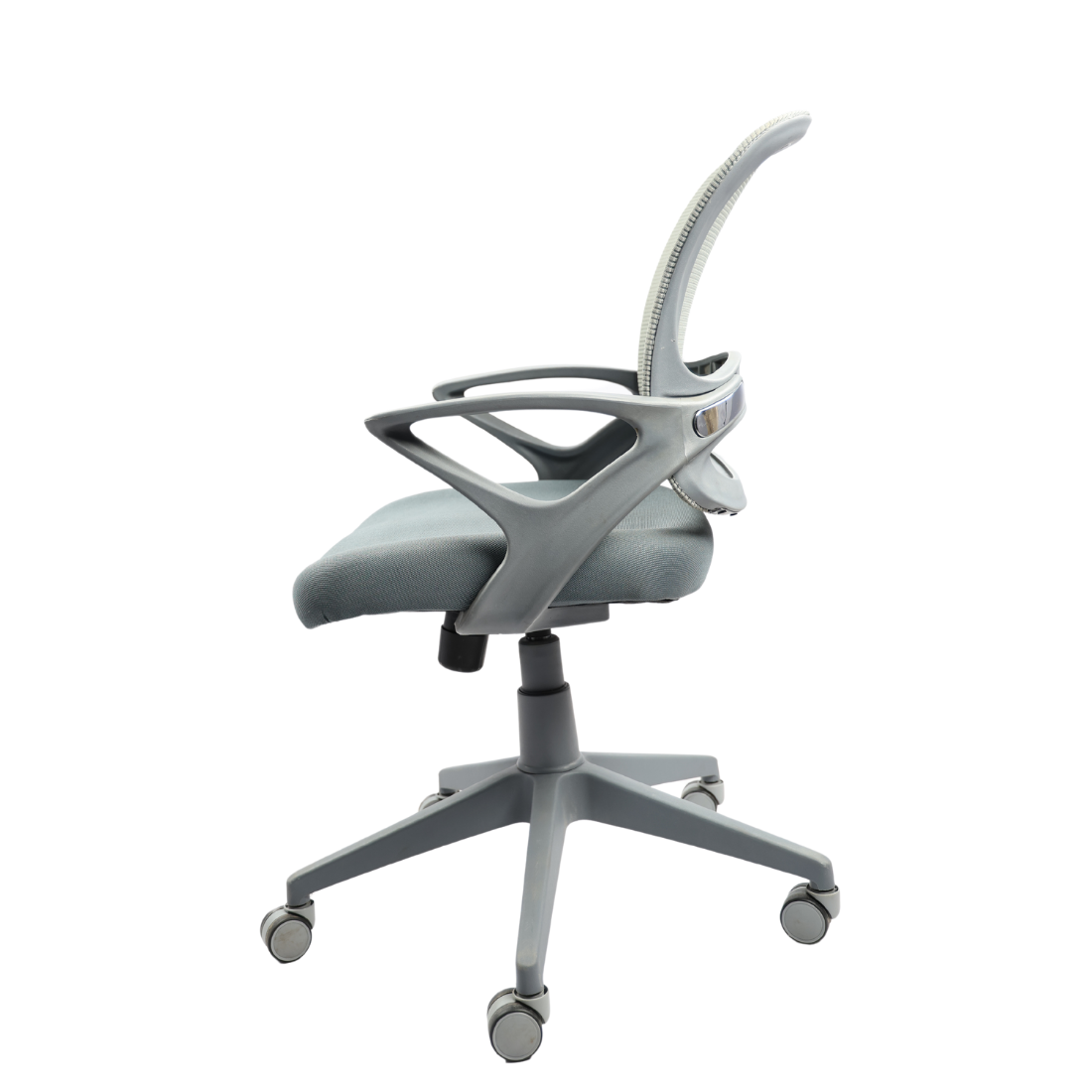 Adhunika Revolving Office Chair With Net Back And Cushion Seat (Grey)