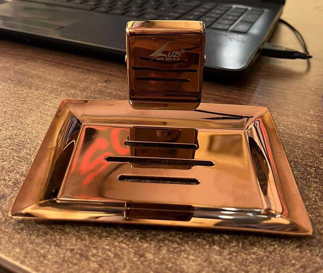 Luzi Rectangular Soap Dish - Stainless Steel, 12x8x5 Cm, Silver Chrome Finish | Durable Soap Saver With Drain Design, Ideal For Bathroom And Kitchen Use