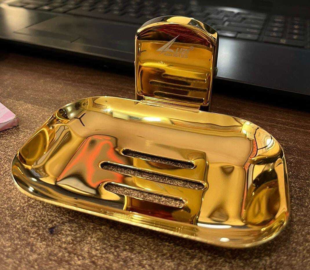 Luzi Rectangular Soap Dish - Stainless Steel, 12x8x5 Cm, Silver Chrome Finish | Durable Soap Saver With Drain Design, Ideal For Bathroom And Kitchen Use