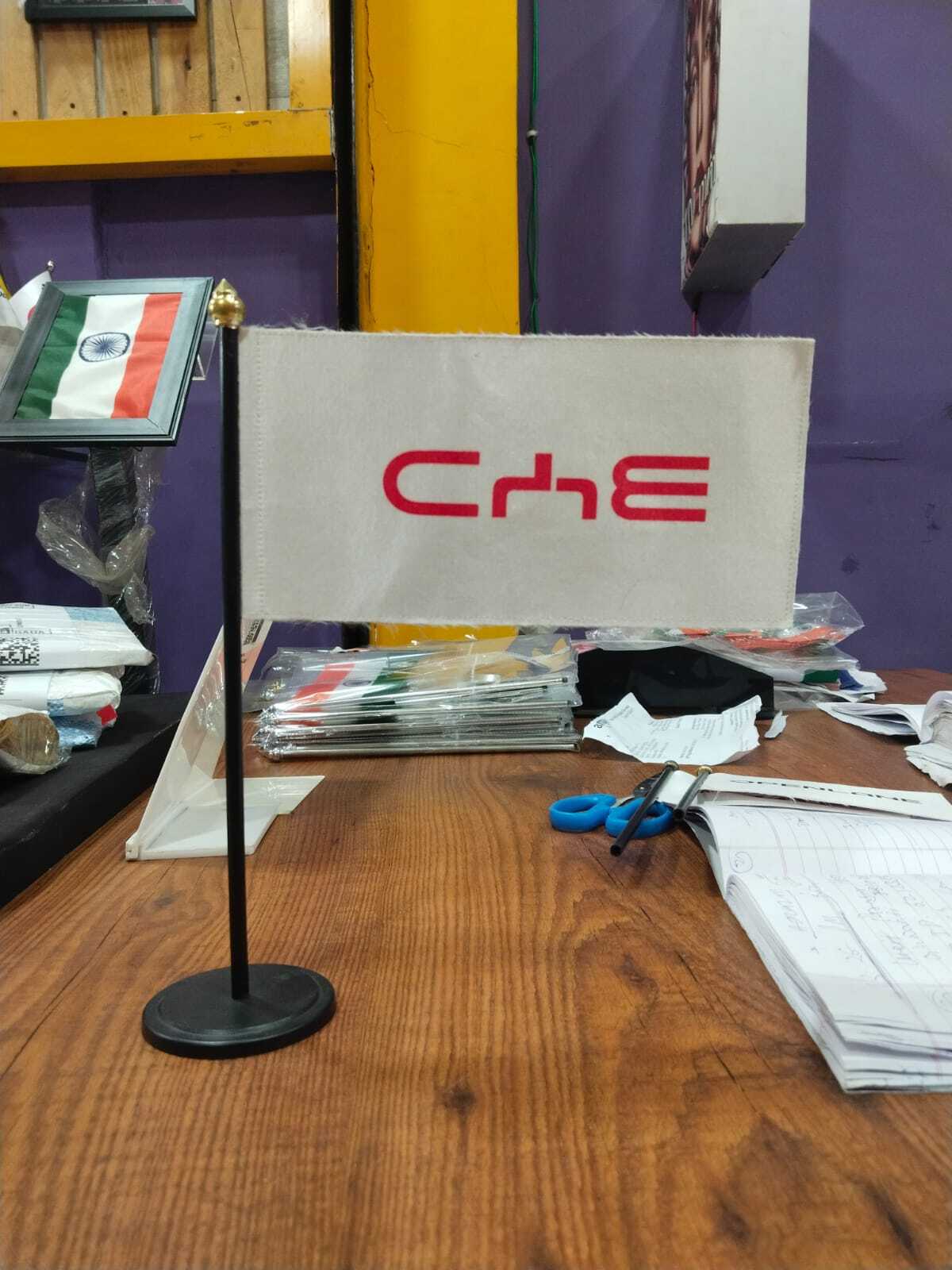 Corporate Table Flags - Flagpole Material: Plastic