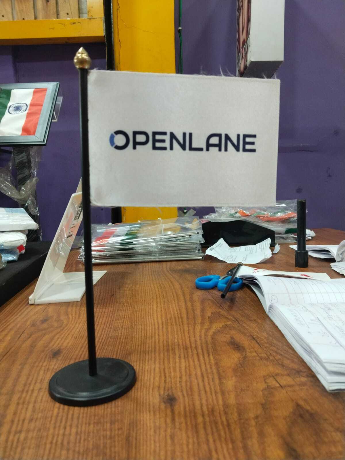 Corporate Table Flags - Flagpole Material: Plastic