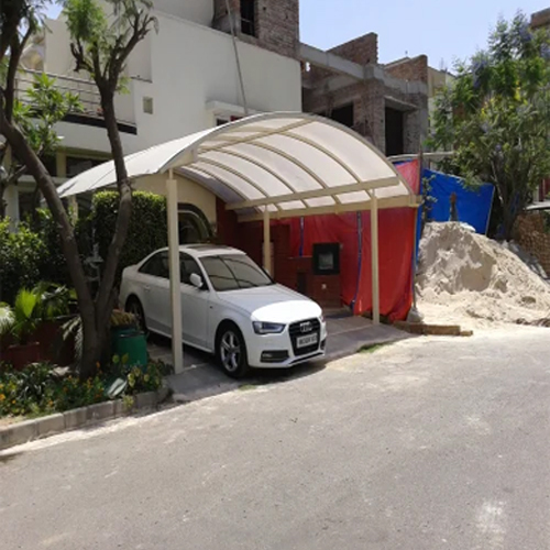 White Tensile Car Parking Structure