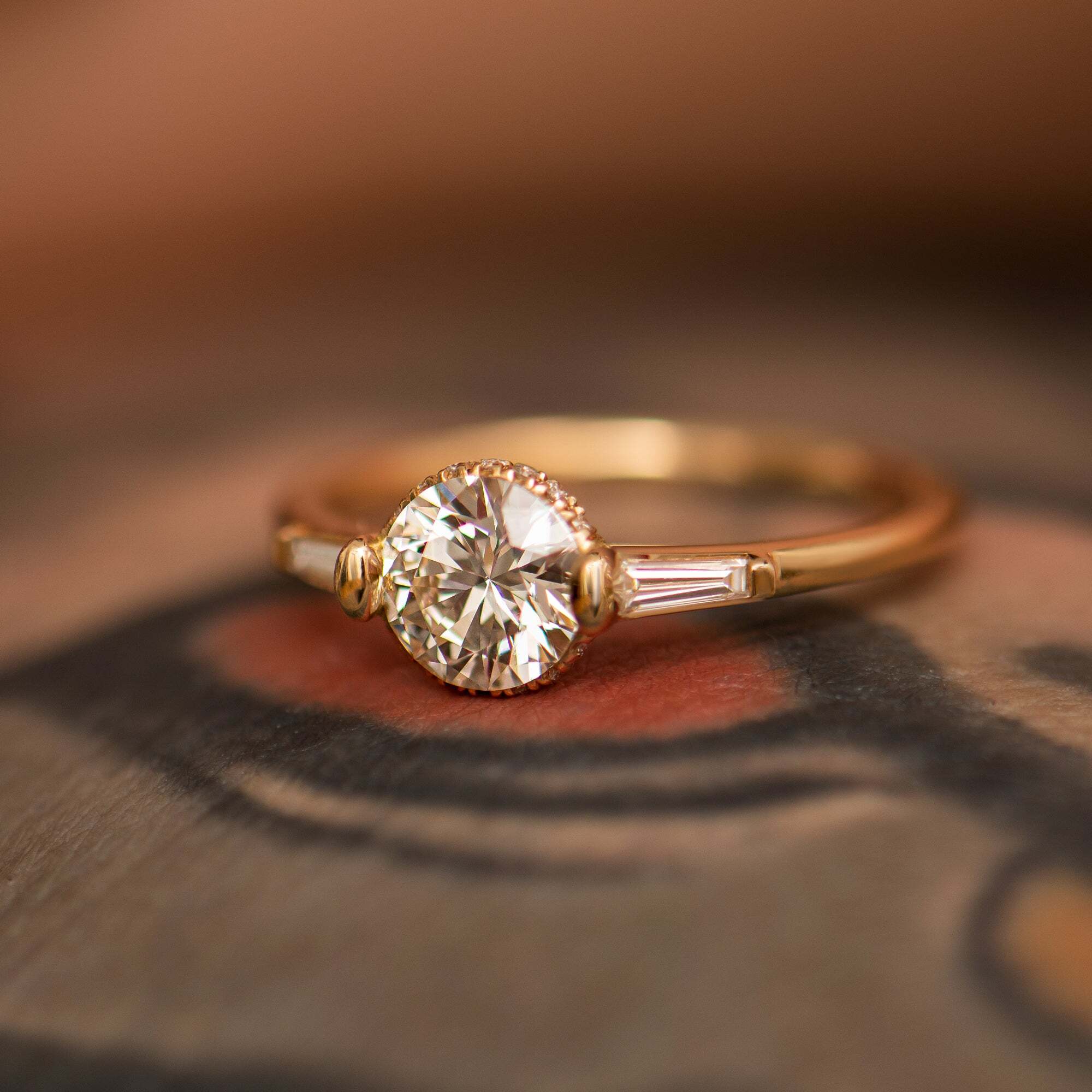 1ct Round Lab Grown Brilliant Cut Engagement Ring With A Pave Diamond Halo Ring - Diamond Carat Weight: 1.00 Carat