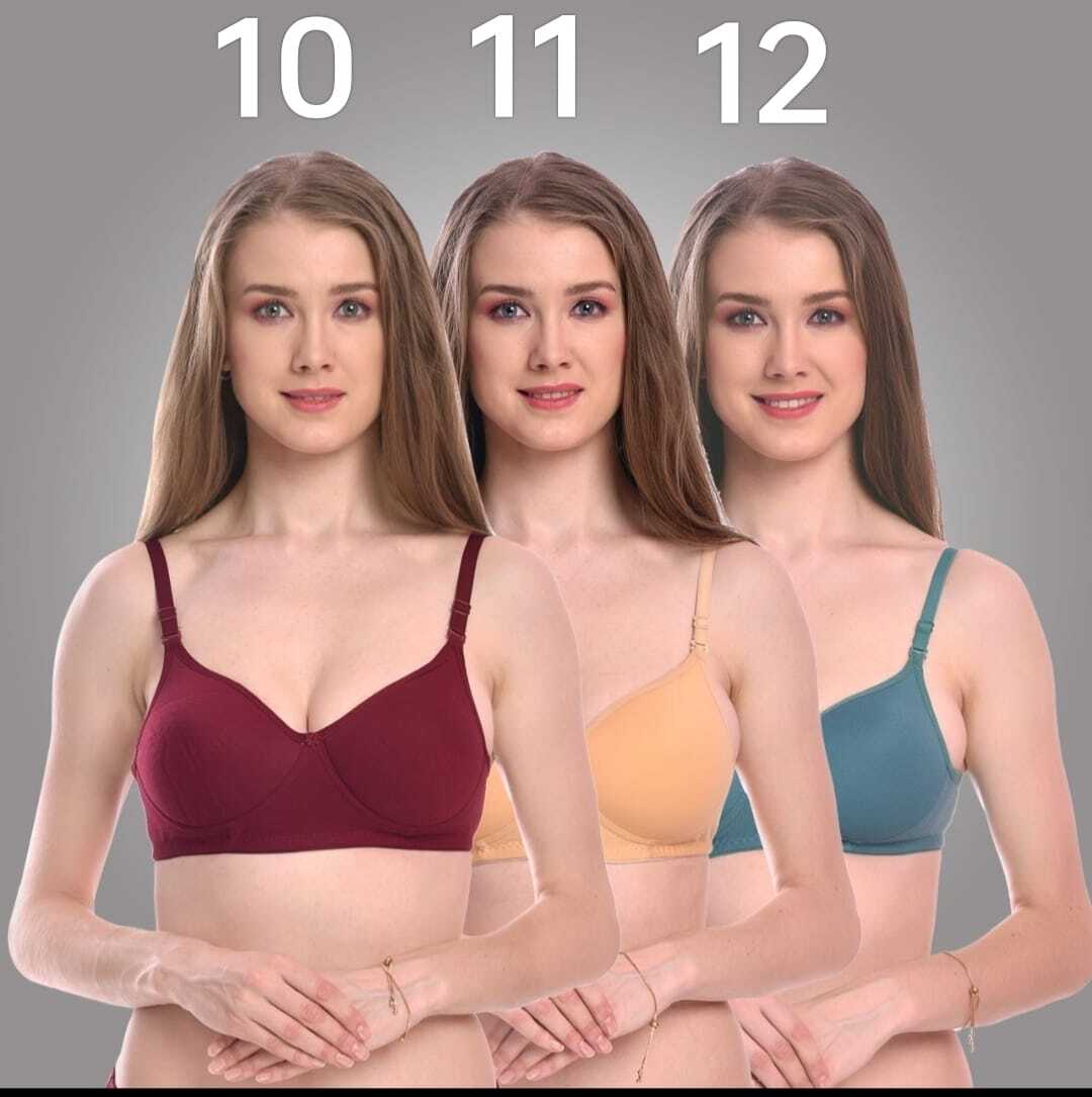Neha Mold Bra - Cotton, Size 30-40 Inch, Multiple Color Options - Padded Cups, Full Coverage, Wire-free Comfort