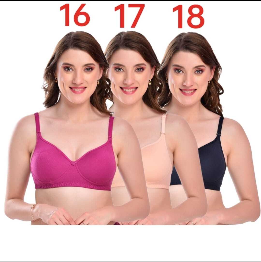 Neha Mold Bra - Cotton, Size 30-40 Inch, Multiple Color Options - Padded Cups, Full Coverage, Wire-free Comfort