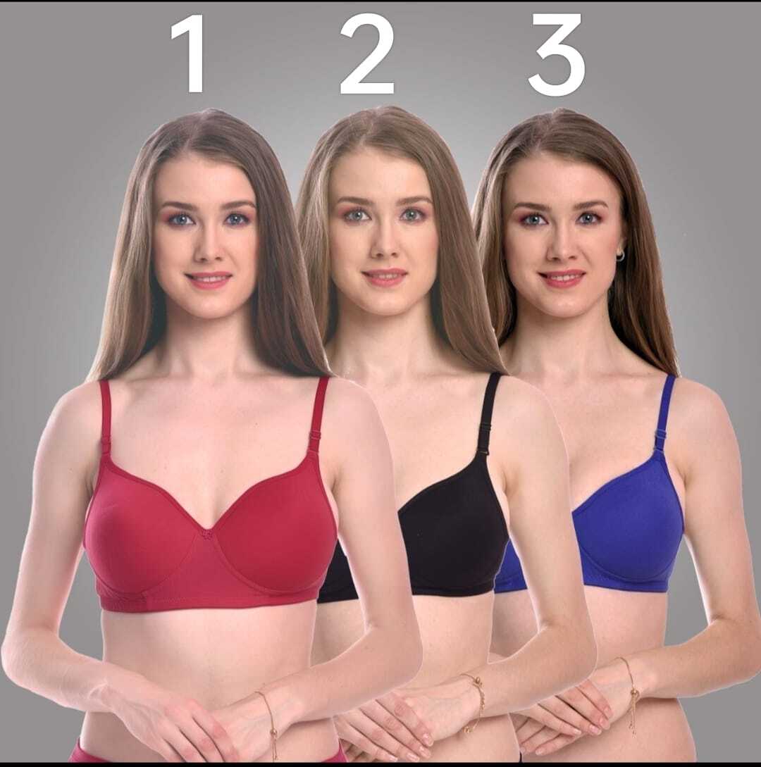 Neha Mold Bra - Cotton, Size 30-40 Inch, Multiple Color Options - Padded Cups, Full Coverage, Wire-free Comfort