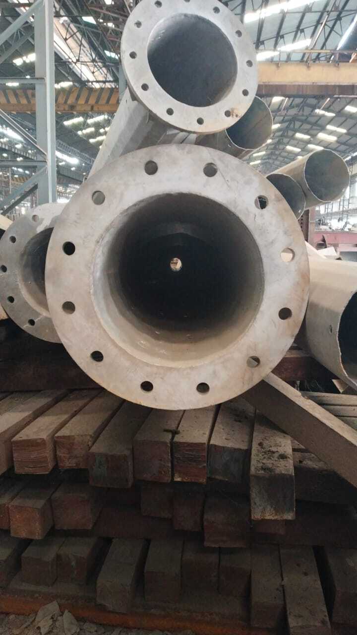 High Mast Lighting Pole - Hot Dip Galvanized 20 Mtr Length Silver Color | Optimal Weight Minimal Maintenance Brilliant Durability