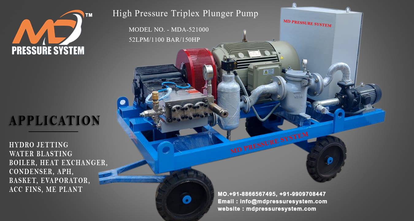 Trolley Mounted Hydro Jetting Pump - Flow Rate: 52 Lpm