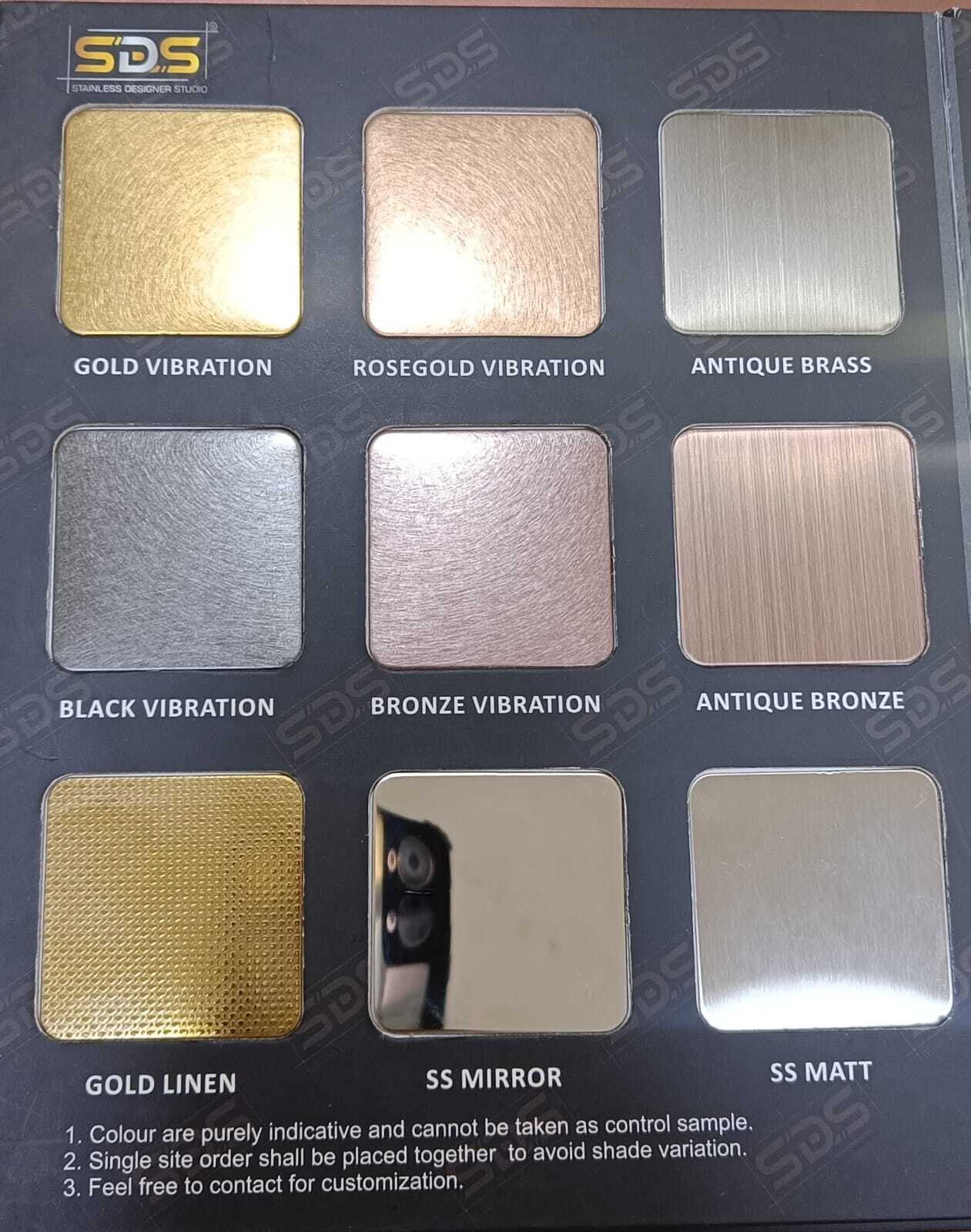 Bronze Vibration Finish Ss Pvd Sheets By Sds