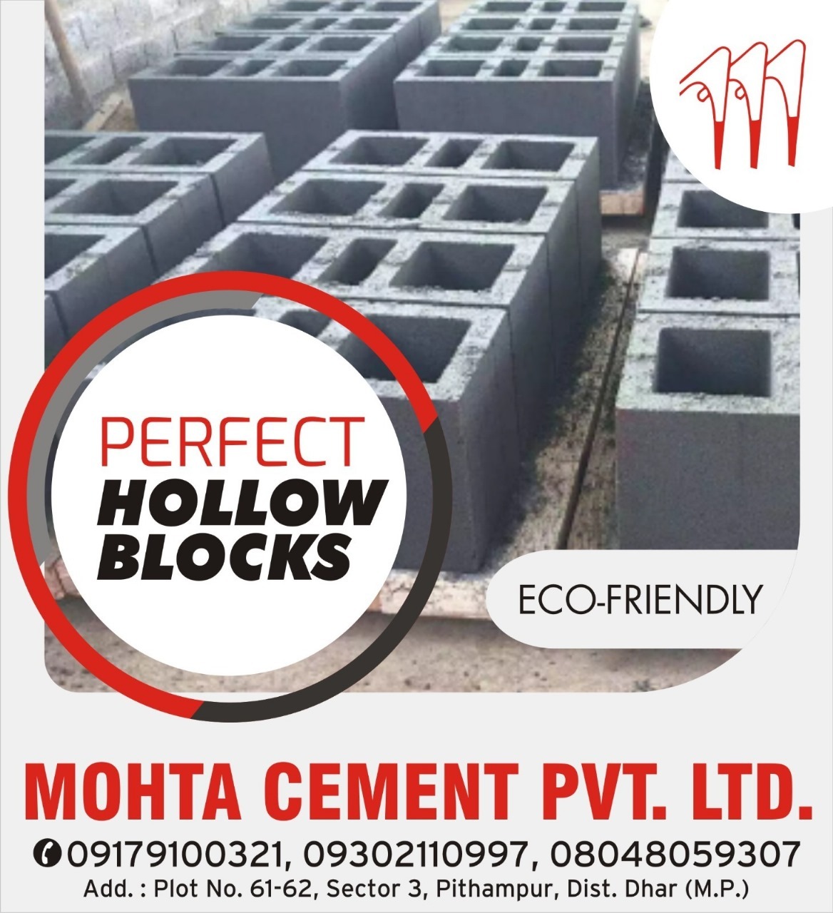 Hollow Concrete Blocks - Lightweight Design, Eco-friendly Insulation, Versatile For Walls & Fences