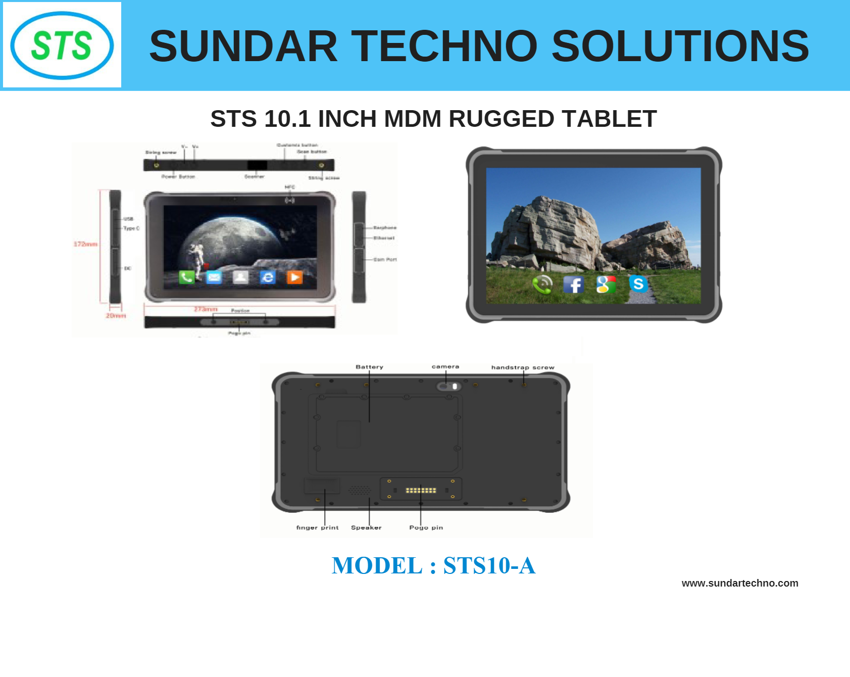 Mdm Rugged Tablet 10.1 Inch - Android Version: Android 11.0