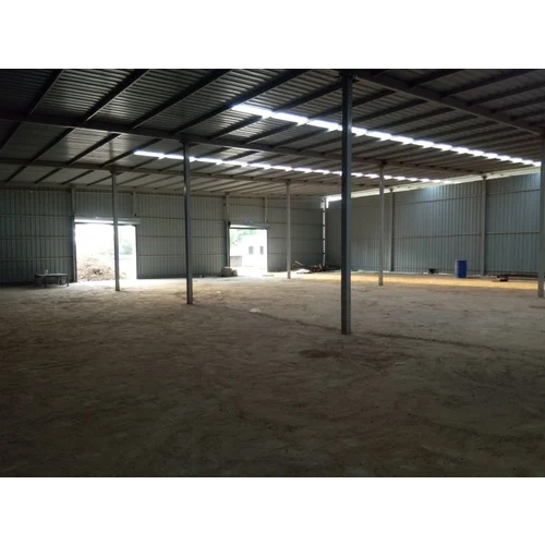 Industrial PEB Structure Shed - High-Quality Steel, Spacious Design, Sleek Silver Color | Durable Aluminum Roof, Nine Sandwich Board Windows, Two Access Doors, Ideal for Plant, Warehouse, Workshop