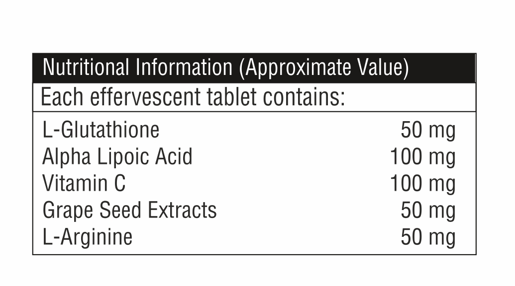 L-glutathione With Alpha Lipoic Acid Effervescent Tablet
