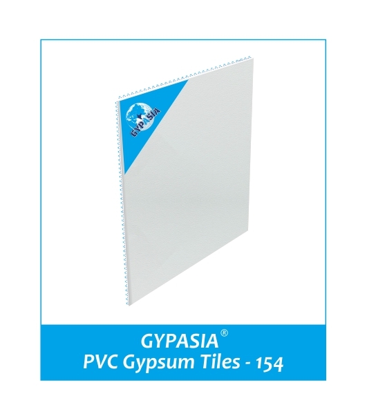 GYPASIA PVC GYPSUM TILE 154 - 7mm Thickness, 2 Feet x 2 Feet Size | Pack of 10 Pieces per Box, Durable and Versatile Design