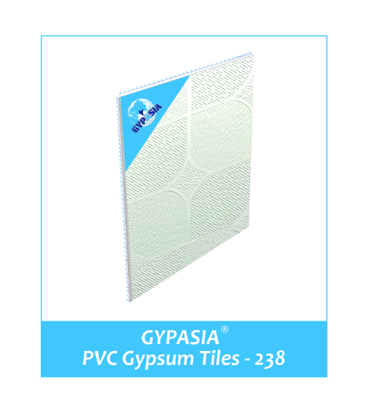 GYPASIA PVC GYPSUM TILE-238 - 7mm Thickness, 2ft x 2ft Size, Pack of 10 Pieces | Versatile Design for Ceiling and Wall Applications