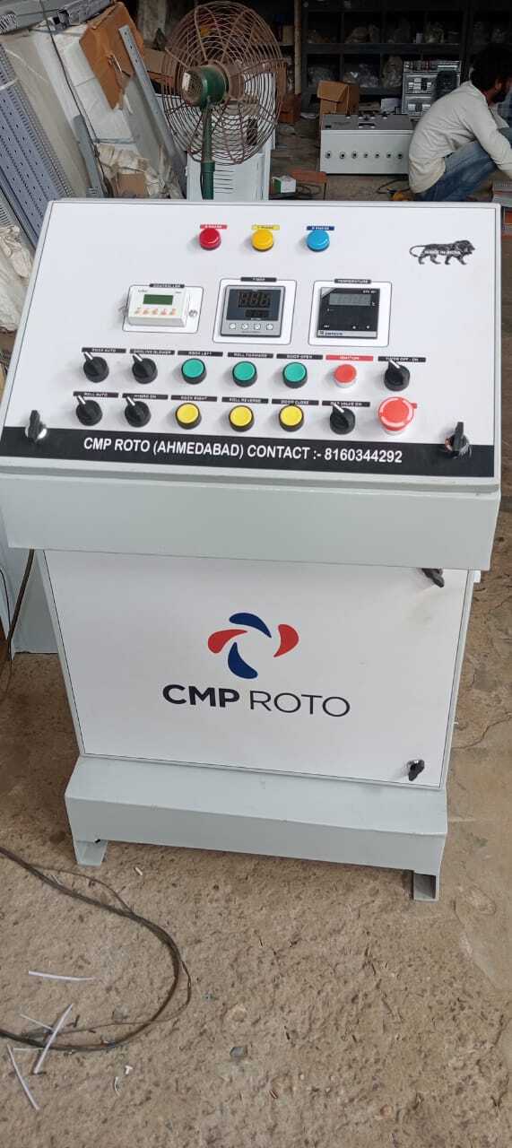 Closed Oven Roto Moulding Machine - Ms/ss Material 3200x2500x2000mm Size Blue Finish | 2500mm Oven Diameter Plc Control System Fully Automatic Operation