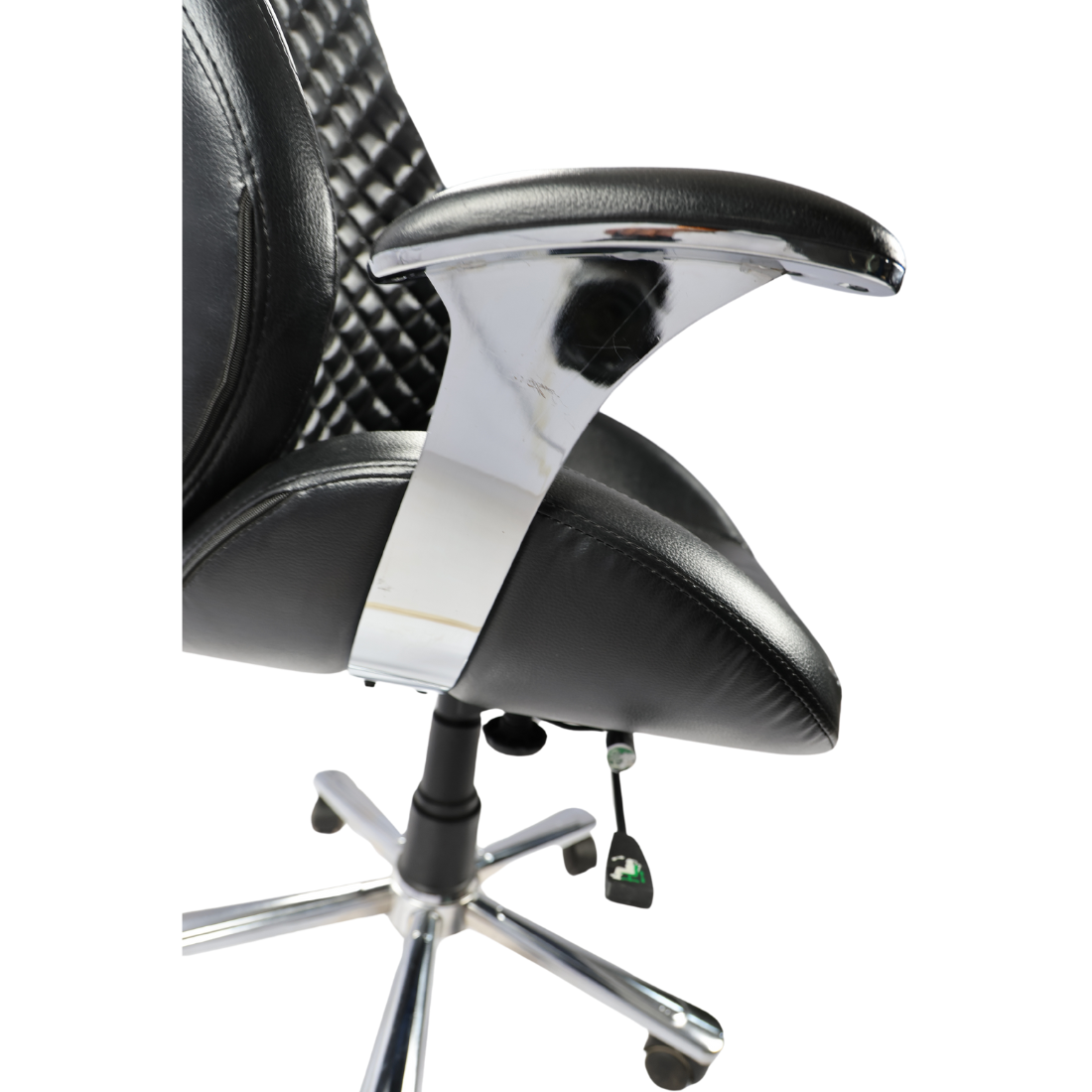 Adhunika Executive Chair - Steel Frame, High Back Design | 360 Swivel, Synchro Tilting Mechanism, Heavy Duty Chrome Base, Cushioned Armrests, 125kg Capacity