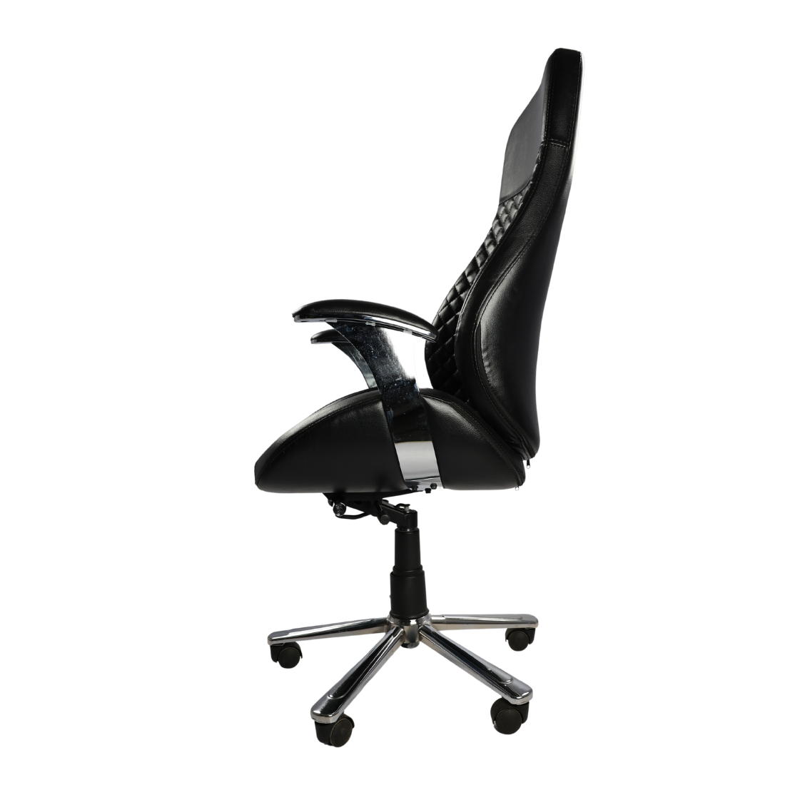 Adhunika Executive Chair - Steel Frame, High Back Design | 360 Swivel, Synchro Tilting Mechanism, Heavy Duty Chrome Base, Cushioned Armrests, 125kg Capacity