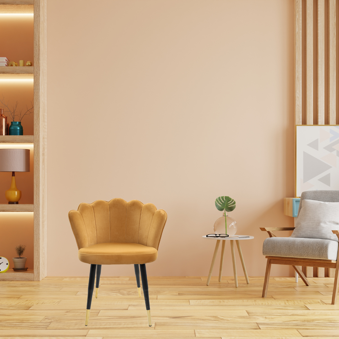 Adhunika Cafe Furniture Chair -Yellow