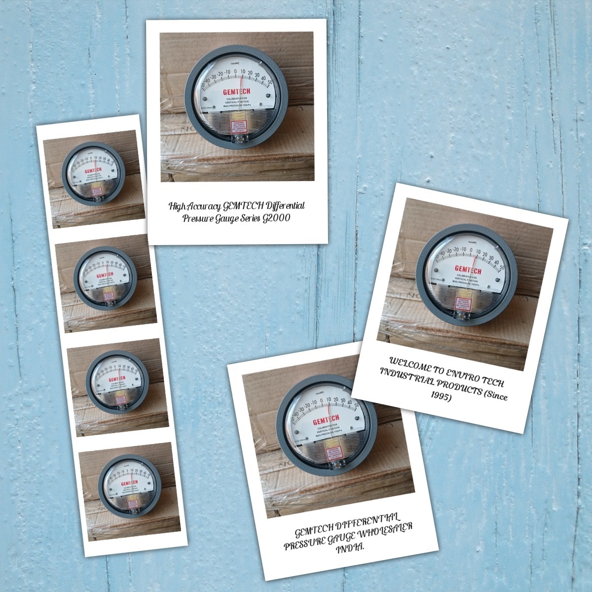 Gemtech Differential Pressure Gauge - Metal Alloy 4" Diameter, Analog Display | Suitable For Power, Cement, And Textile Plants, Easy Installation, 81 Model Variants