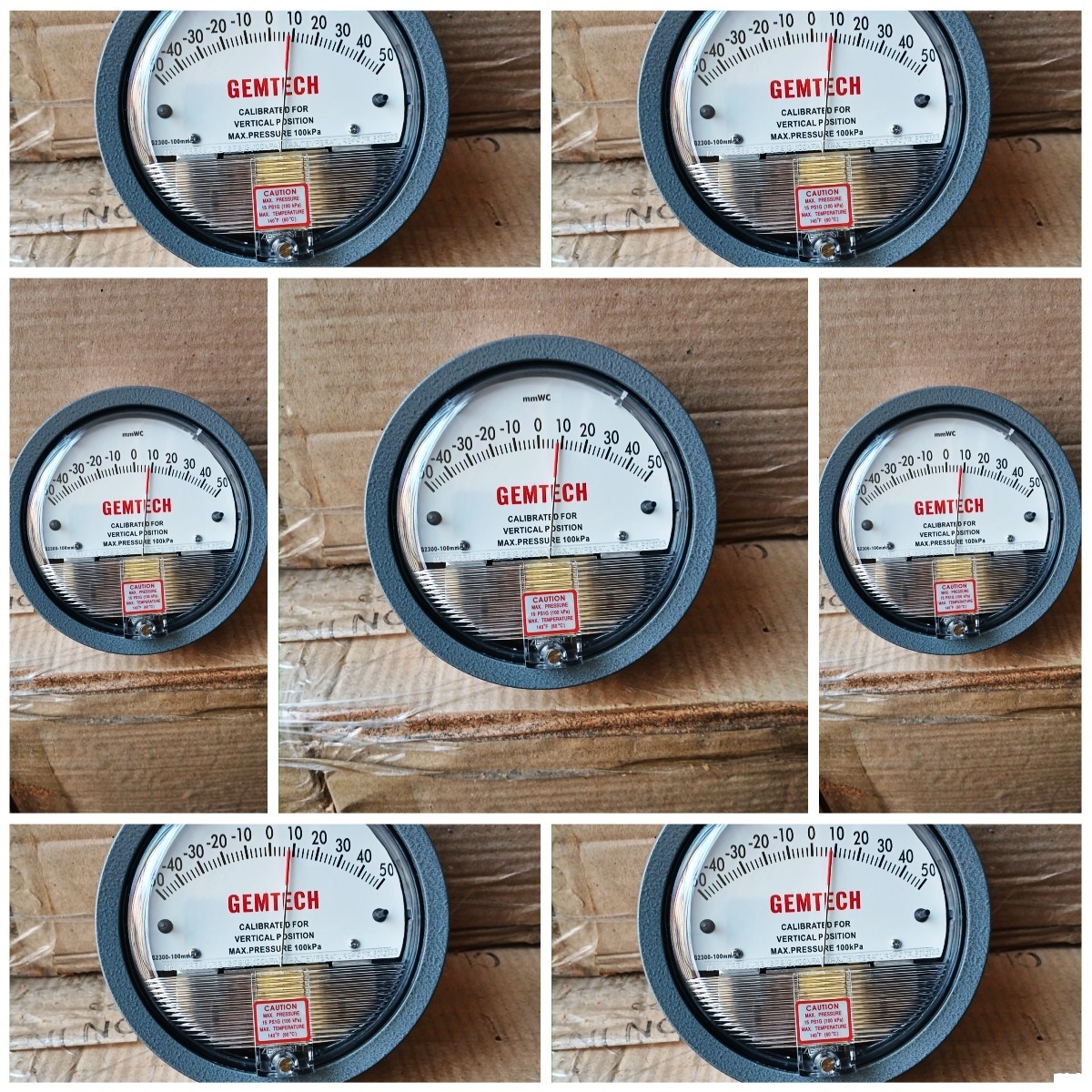 Gemtech Differential Pressure Gauge - Metal Alloy 4" Diameter, Analog Display | Suitable For Power, Cement, And Textile Plants, Easy Installation, 81 Model Variants