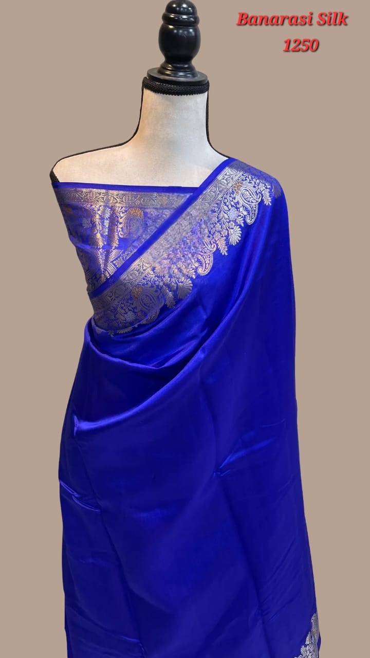 Banarasi Border Saree - Color: Blue