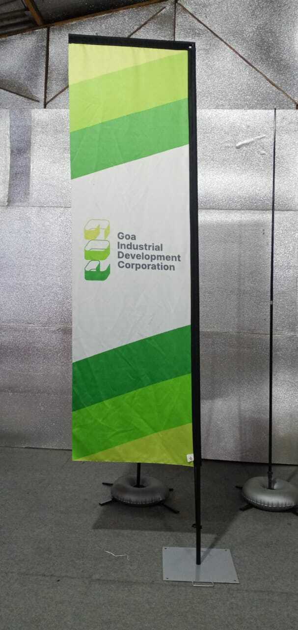 Printed Promotional Flags - 110gm Durable Polyester, 2x6ft To 4x8ft Customizable Sizes, Aluminium & Fiberglass Poles, Versatile Base Options For Indoor/outdoor Use