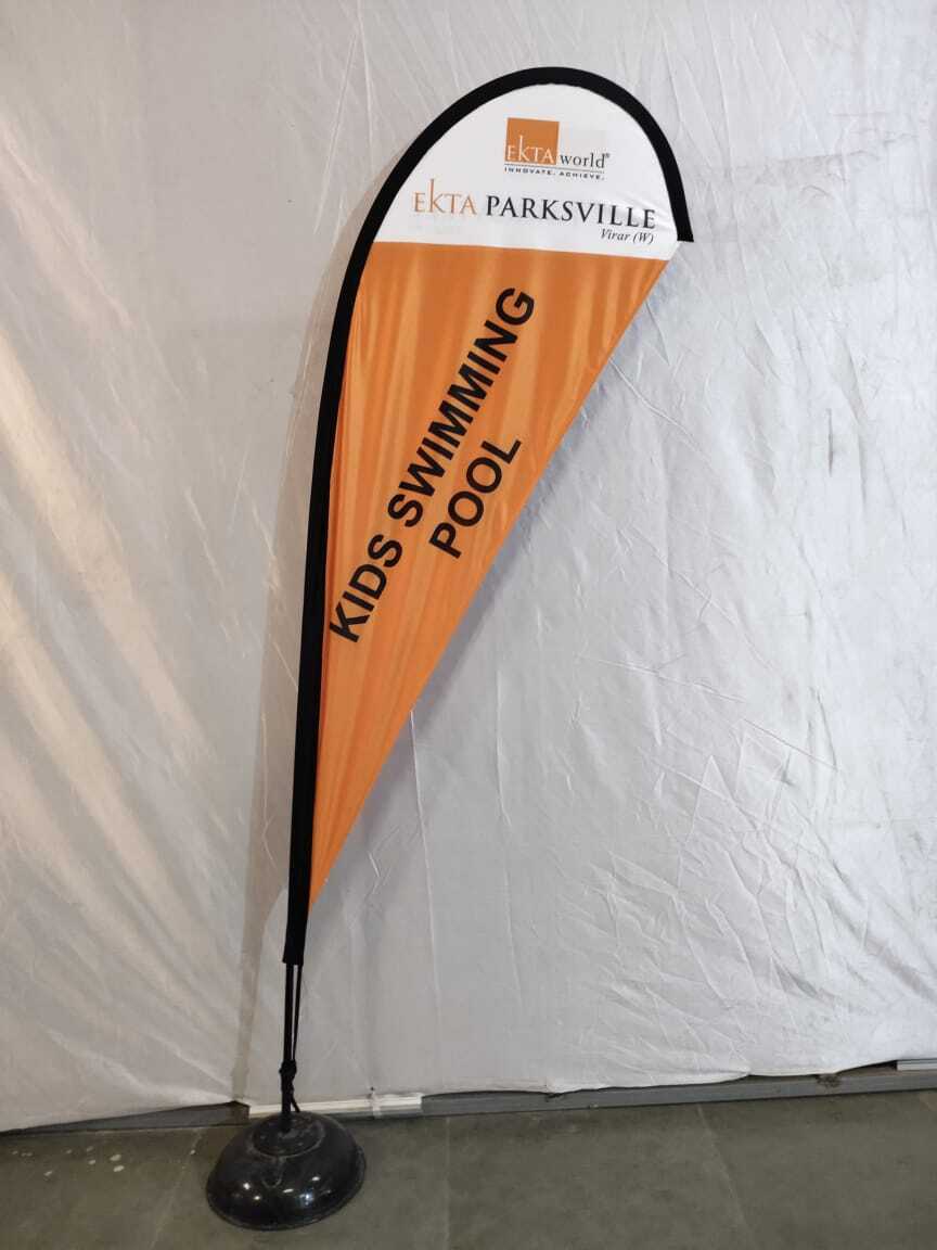 Tear Drop Beach Flags - 110gm Polyester, 8ft/12ft/18ft Size | Custom Printed, Durable, Weather Resistant, Lightweight, High-visibility