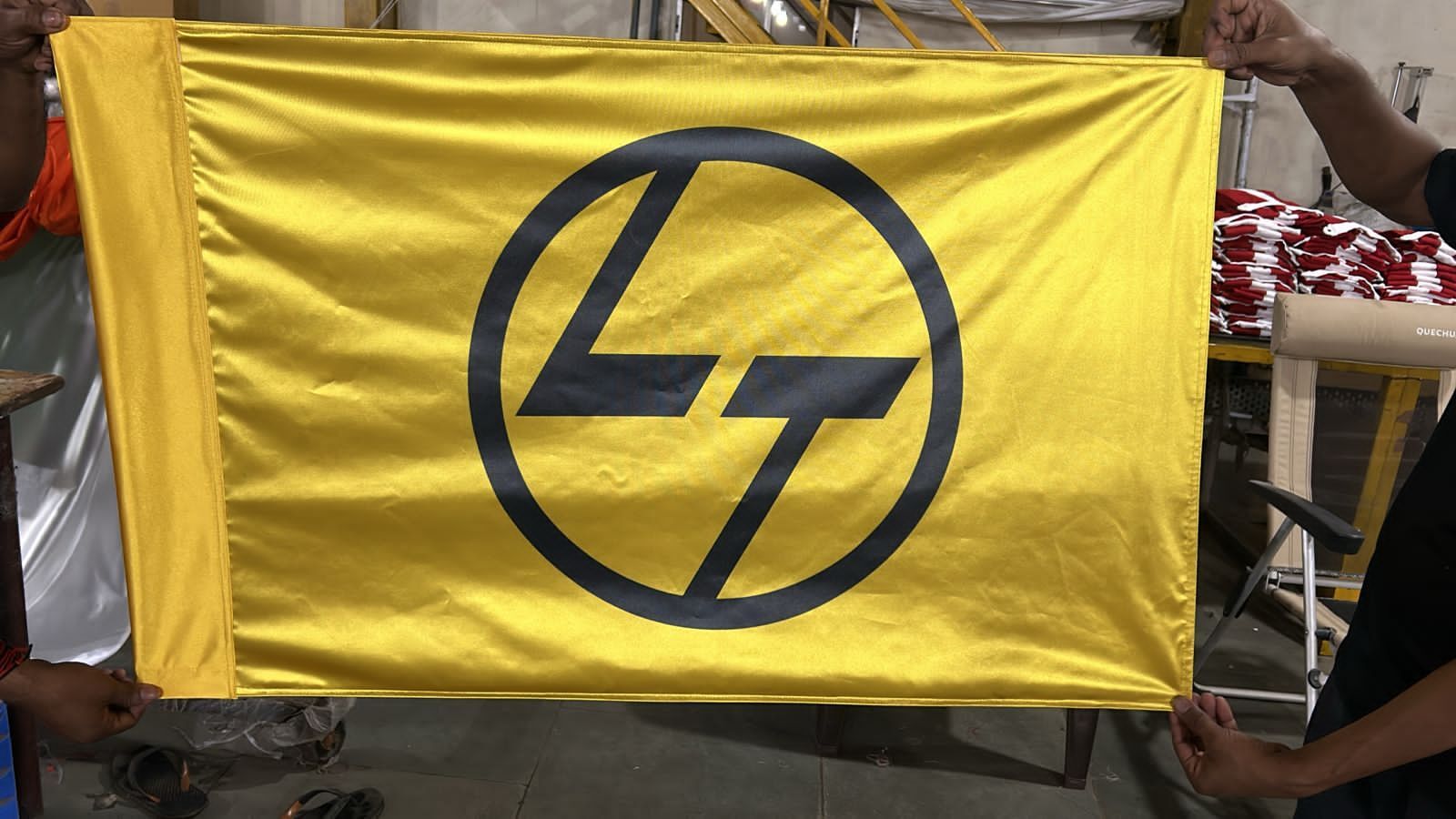 Corporate Flying Flag - 100% Woven, Knitted, Spun Polyester | Custom Sizes, Multi-color Design, Polished Surface Finishing, Perfect For Advertising And Decoration