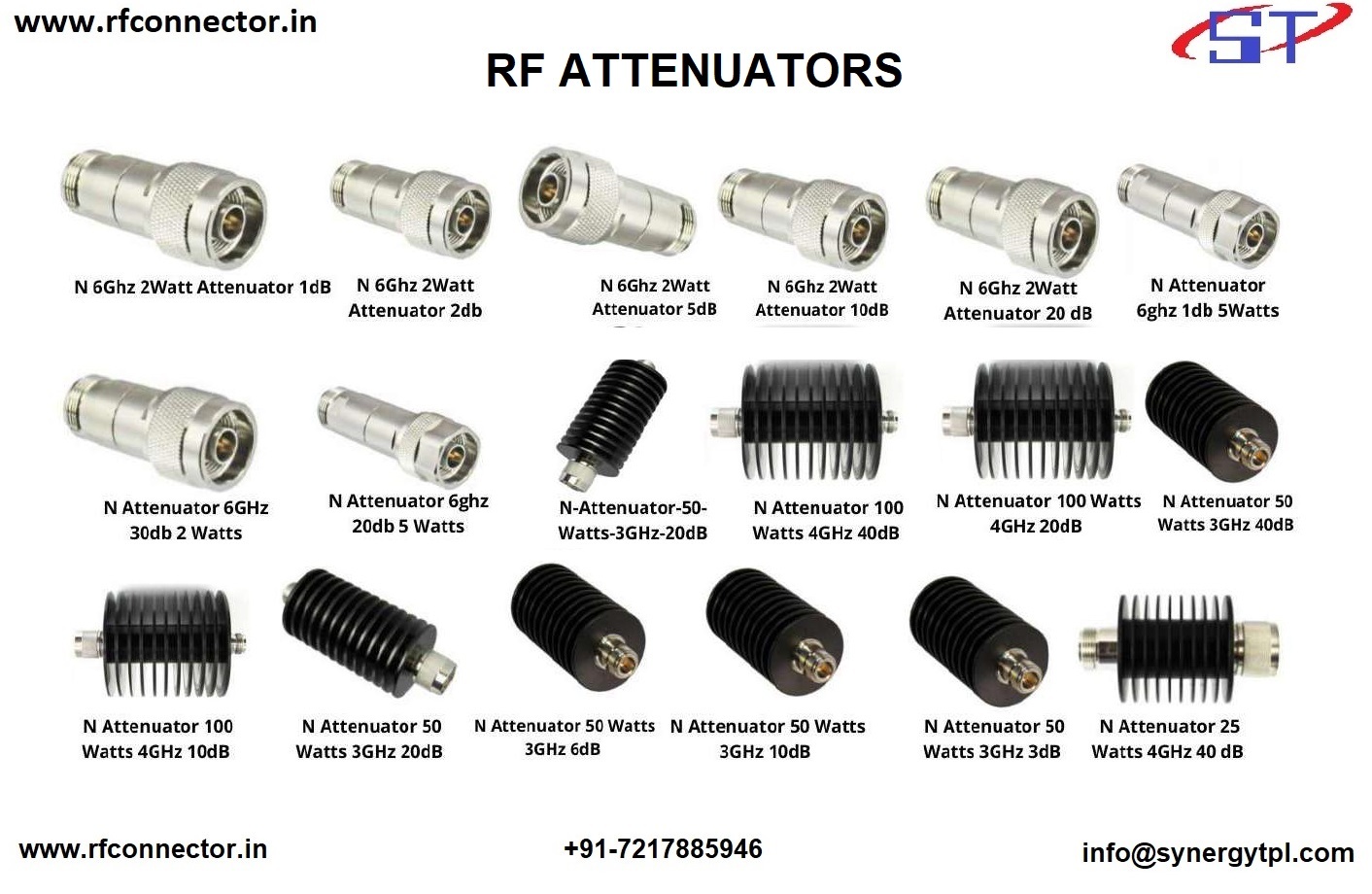 6db 20watt N Type Attenuator - Application: Rf