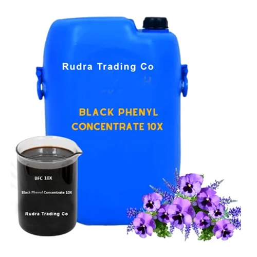 Black Phenyl Concentrate 10X - Liquid Soap, 50 Kg Size, Black Color | Effective Floor Cleaning with Refreshing Lemon Fragrance, 2-Year Shelf Life