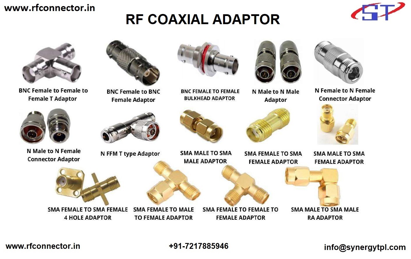 Rf Adaptor - Brass, 50 Watt Power, 50 Ohm Voltage | Ideal For Ibs & Bts Rf Components, Telecommunication Usage