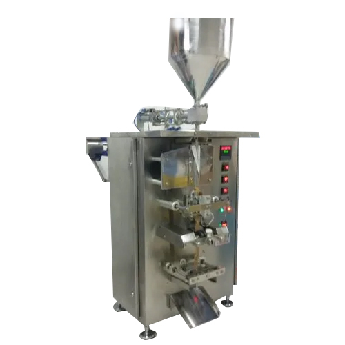 Ginger Garlic Paste Pouch Packing Machine - Stainless Steel, Semi-Automatic with Frequency Speed Control | Highly Efficient Electric Drive