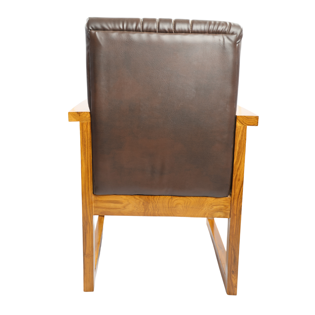 Adhunika Wooden Living Room Chair With Leather Seat Chair