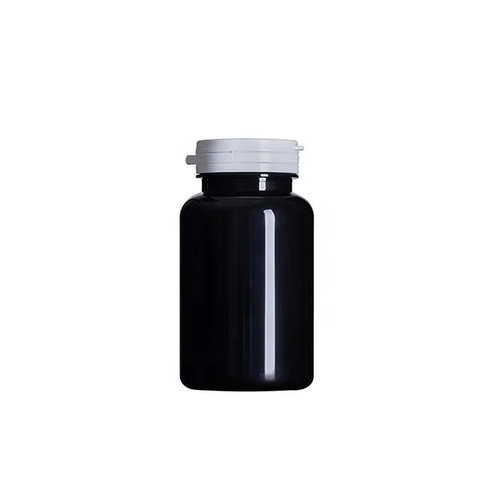 Wholesale Bpa Free Food Grade 200cc Black Plastic Bottle Pill Tablet Capsule Supplement Custom Logo Pet With Lid Size: 200ml