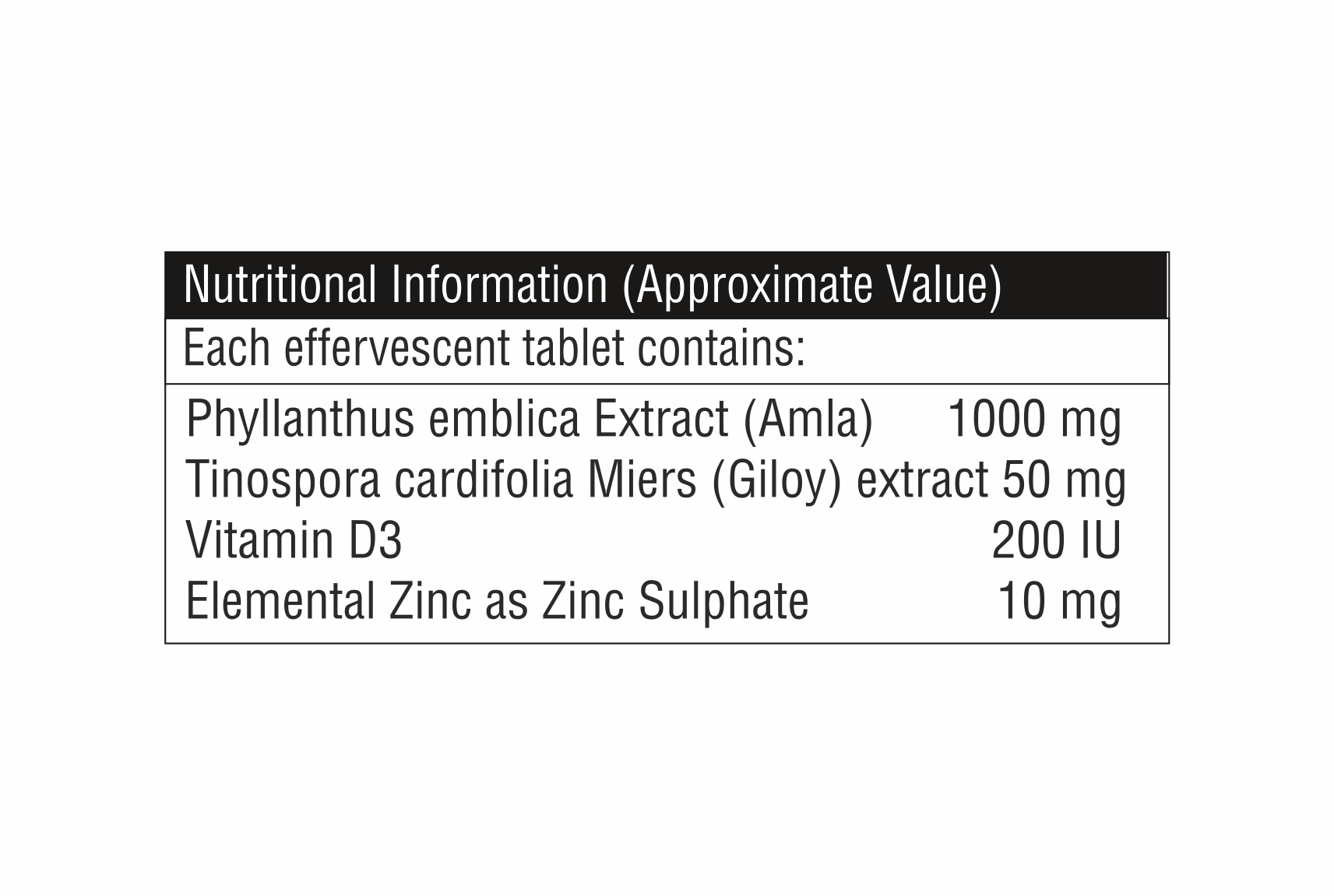 Phyllanthus Embalic Extract With Vitamin D3 Effervescent Tablet