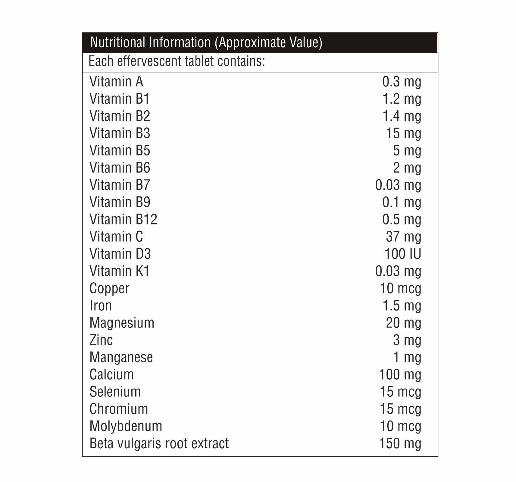 Multivitamin Effervescent Tablet