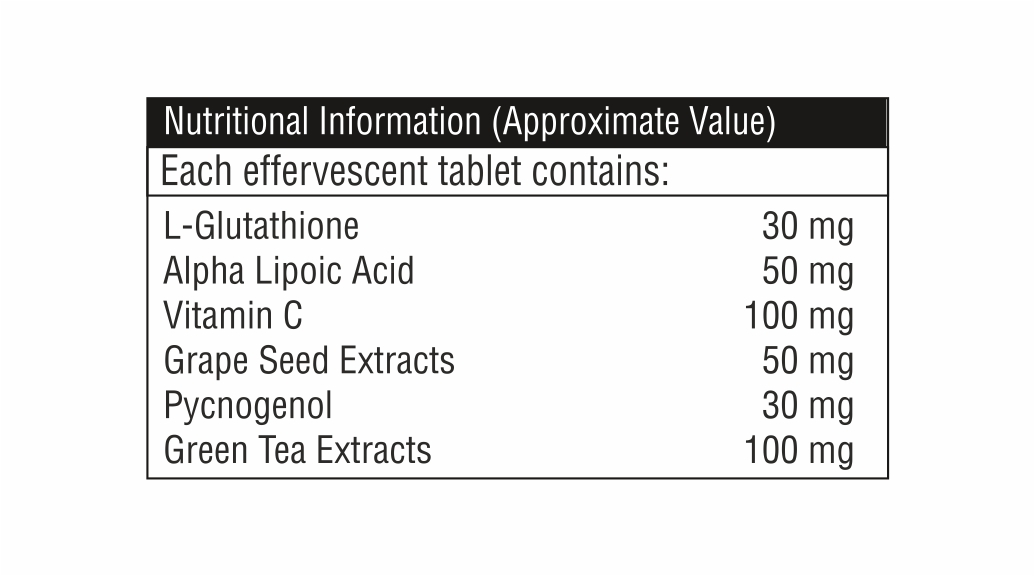 L Glutathione With Grape Seed Extracts Effervescent Tablet