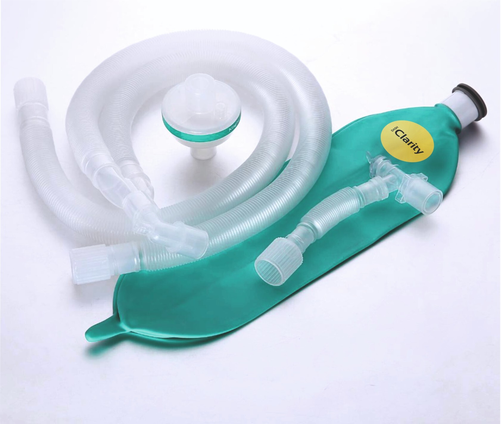 Disposable Anesthesia Circuit - Plastic Material, White Transparent Color, Manual Operating Type | Features Inspiratory & Expiratory Limbs, Universal Compatibility, Patient Comfort