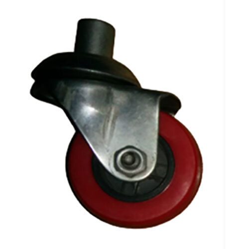 लाल पीयू (PU) कास्टर व्हील - 50 X 25 mm - फिनिश: पॉलिशिंग