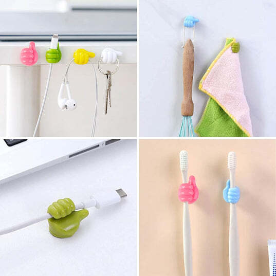 Thumb Cable Clips,cord Holder Multi-functional Wall Hooks